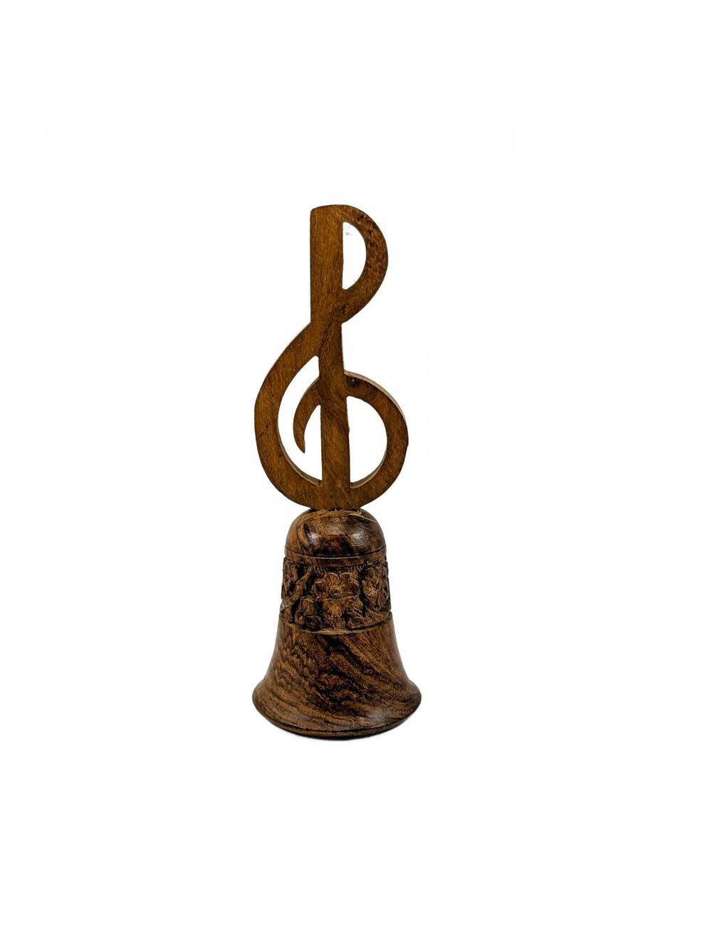 Vtg S.S. Sarna India Wood Musical Note Bell